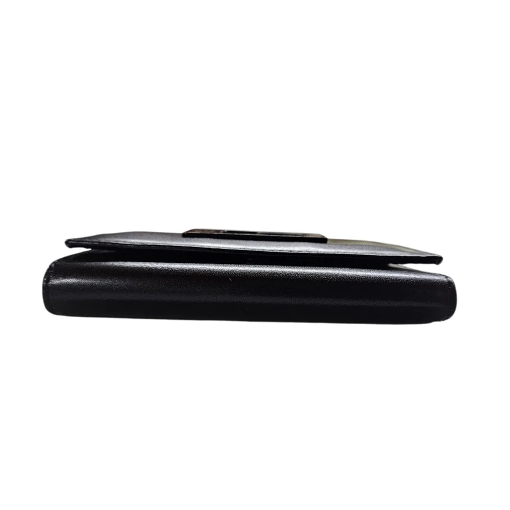 Gucci Tom Ford Era Six Ring Key Holder Wallet In Black Leather And Dark Silver